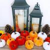 Fall Faux Velvet Pumpkins 16Pcs/set Halloween Foam Pumpkins Ornament For Autumn Fall Thanksgiving Harvest Festival Decoration