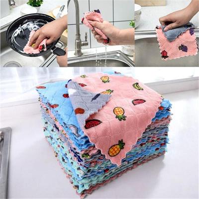 1/5/10Pcs Fettdicht Küche Doppel Seite Reinigung Tuch Super Saugfähigen Haushalt Scheuer Pad Küche Reinigung Handtuch lappen