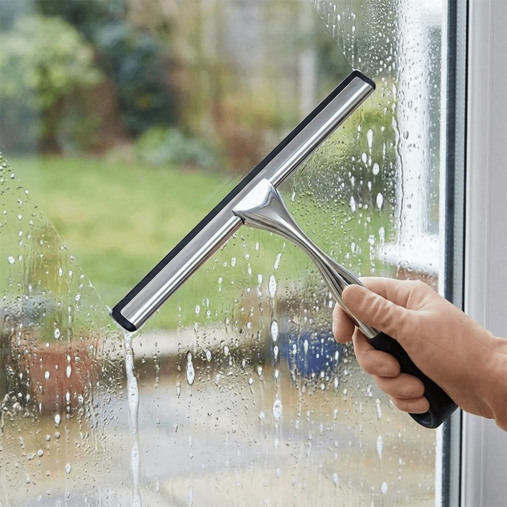 Hanging Shower Squeegee Stainless Steel Glass Cleaner Multifunctional Window Wiper Window Cleaning