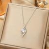 Japan and South Korea Simple Popular Wind Titanium Steel Necklace Female Niche Exquisite Internet Celebrity Zircon Clavicle Chain High-end Jewelry