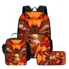NARUTO Cartoon 3Pcs School Kit Durable Lightweight Backpack Front Pocket Lunch Bag Pencil Pouch For Kids Boys Girls Age 5-10