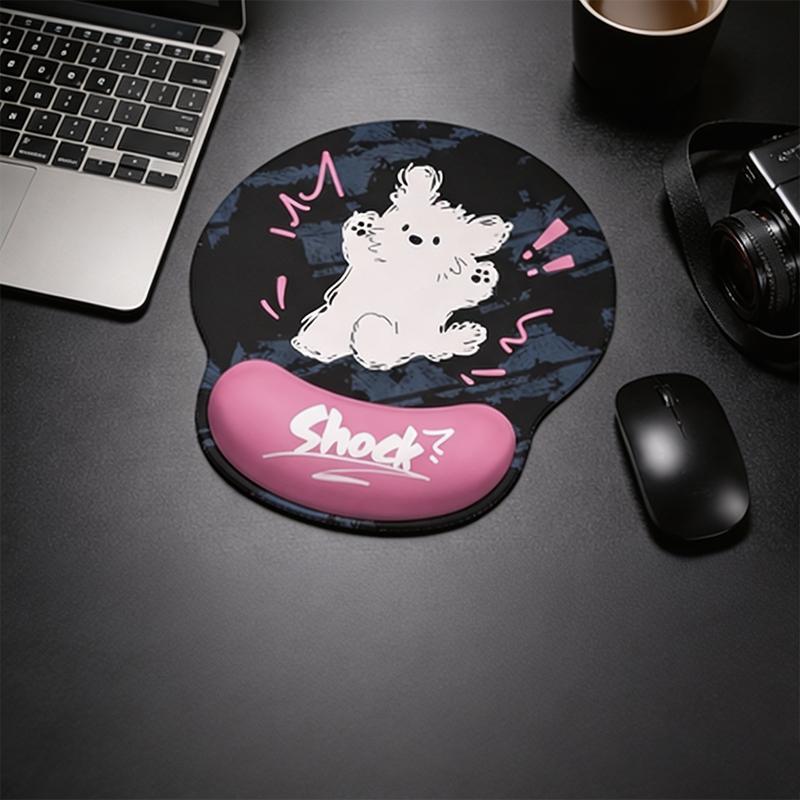 Shock Puppy Wrist Rest Set, Ergonomic Gel Support Mouse Pad & Keyboard Rest, Unisex Gaming Desk Supplies