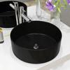 Day and Night - Day and Night Round Black Ceramic Washbasin 40x15 Cm