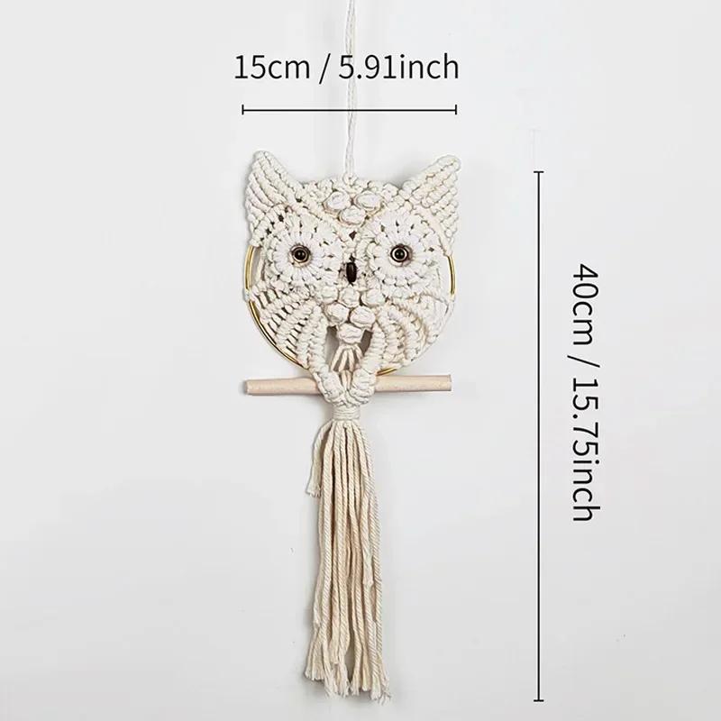 

Детская Спальня Настенное Искусство Подвеска Животное Украшение для Детской Комнаты Тканая Сова Макраме Декор Комнаты Ручная Работа Бохо