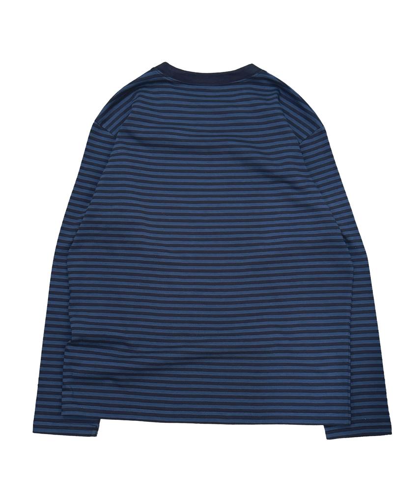 IL MOMENTO PIÙ FREDDO Tcm Logo Mini a Strisce Manica Lunga (Blu/Navy)