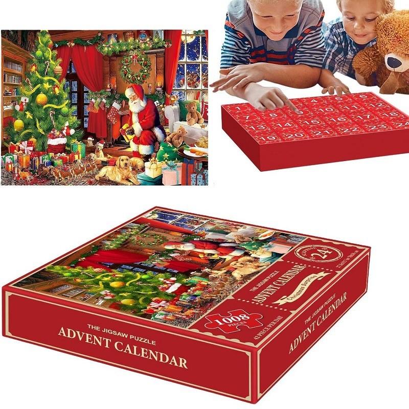Jigsaw Christmas Puzzle Advent Calendar Puzzle Blind Box Toy Holiday Countdown