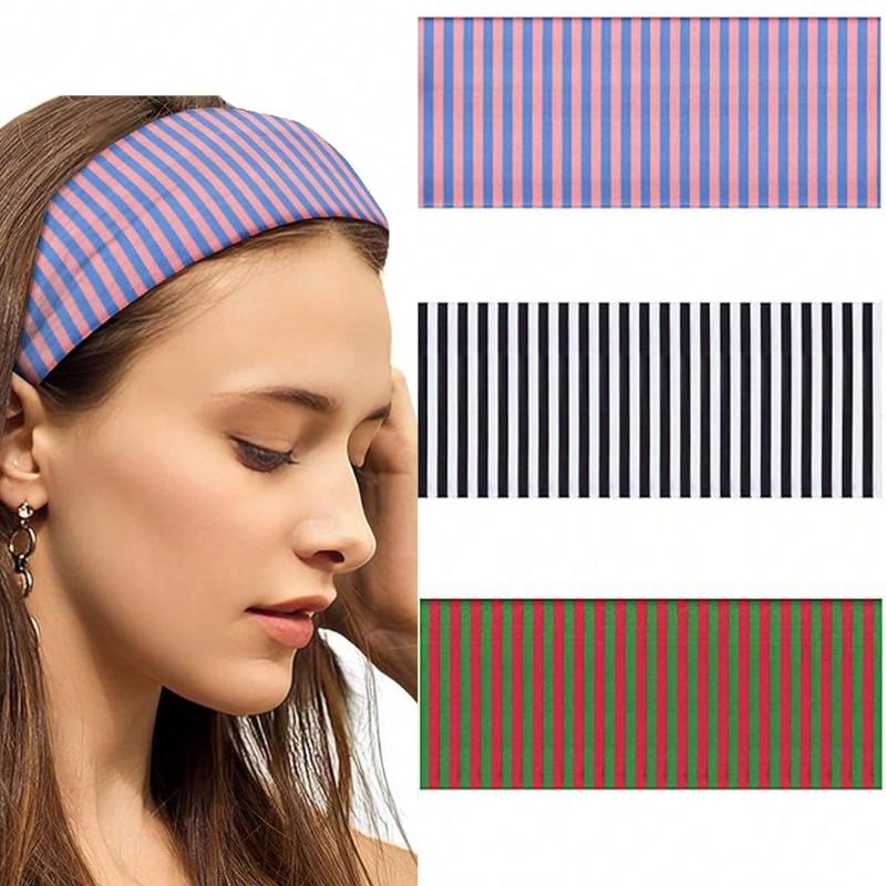 Striped Headbands, Non-Slip Elastic Fashion Headwraps For Women, Suitable For Fitness, Yoga, Running, Casual Polyester Headbands For All Seasons