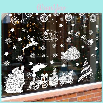 Christmas Window Sticker Pvc Decor With Santa Balls For Holiday Festivities