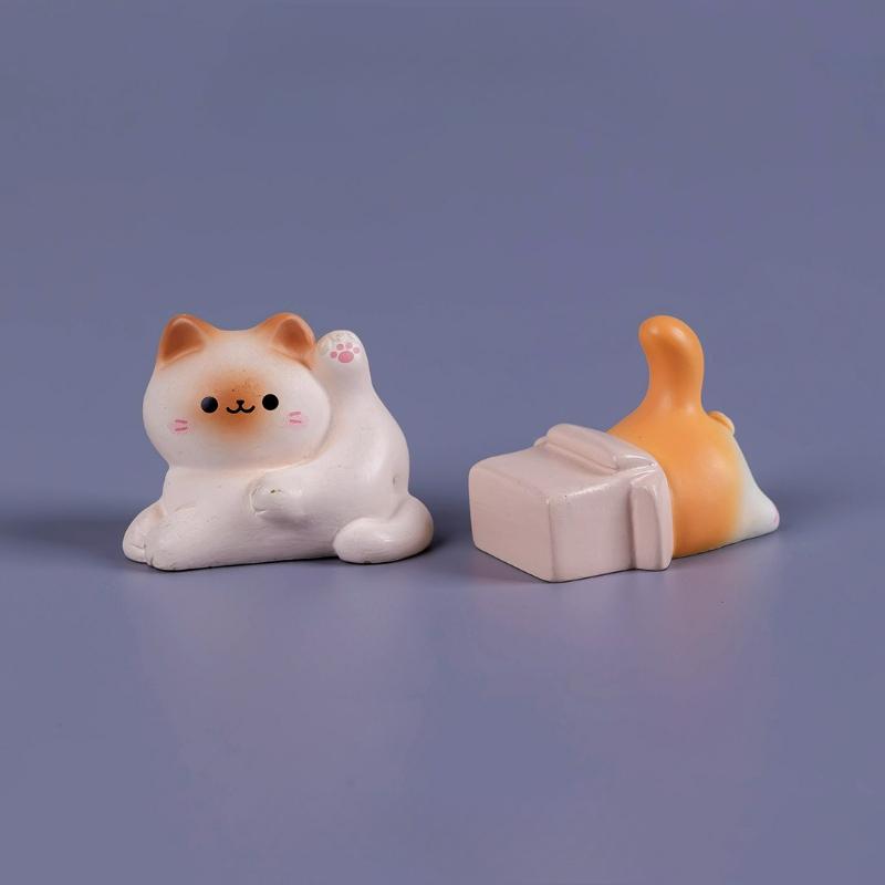 9 Stück Figuren Miniatur Süße Harz Katze Katze Mikrolandschaft Handwerk Ornamente Heimdekorationen Tier Auto Dekor Zimmerzubehör