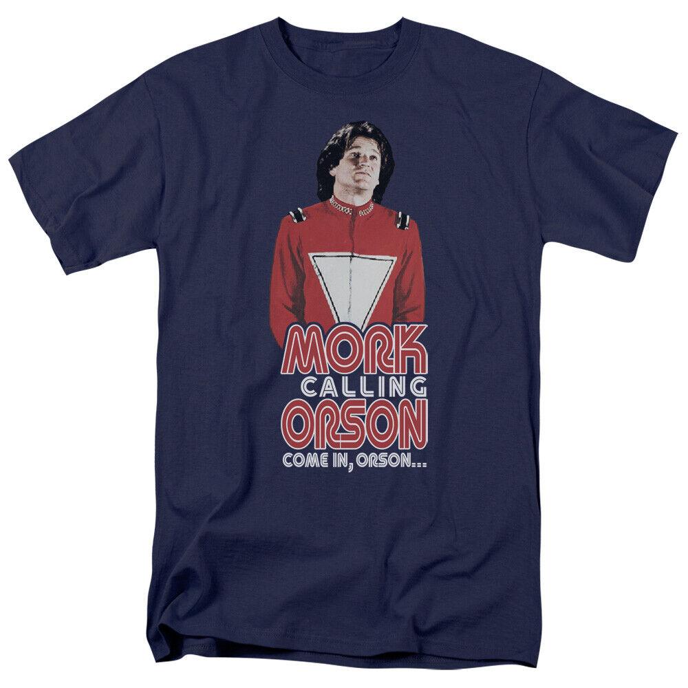 

26 Mork and Mindy Come In Orson T Shirt Mens Licensed Classic TV Show Navy Unisex T-Shirt XXL