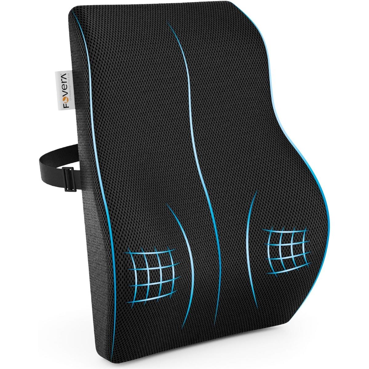 Back Support for Office Chair | Orthopedic Lumbar Back Rest for Back Pain Relief - Back Pillow for Sitting (Mesh Black, Large) 39.4L x 11.4W x 47H Centimeters