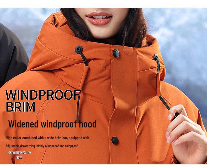 Men's Winter Waterproof Mountaineering Down Jacket - Unisex Casual Light Luxury Outdoor Wear