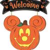 Halloween Wooden Pumpkin Mickey Mouse Head Flat Decoration Hanging Festive Atmosphere Decoration Sign Wall Door Hanging