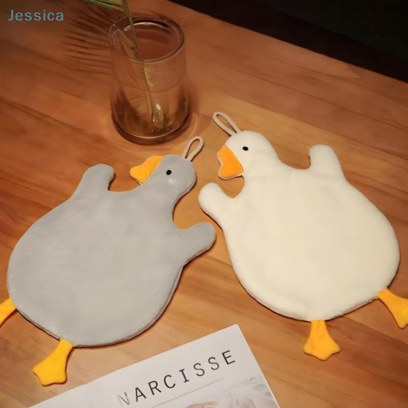 Gänseförmiges Korallenfleece-Handtuch, zum Aufhängen, saugfähiges Taschentuch