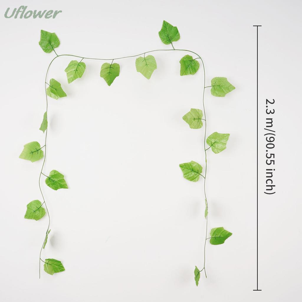 Artificial Grape Leaf Green Vine Sweet Leaf Rattan Plastic Decor for Ceiling Vegetable Fruit Orchard Outdoor Wedding Pendant