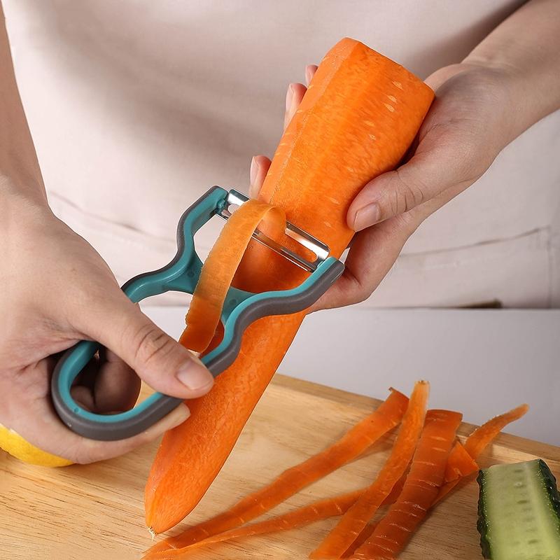 Stainless Steel Peeler - Swivel Blade Vegetable & Fruit Peeler for Kitchen, Ergonomic Non-Slip Handle (Potato, Apple, Carrot)