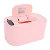 Baby Wet Wipes Warmer Dispenser Top Heating Wipe Warmer Holder Holds 80 Wipes with 3 Indicator Lights Pink