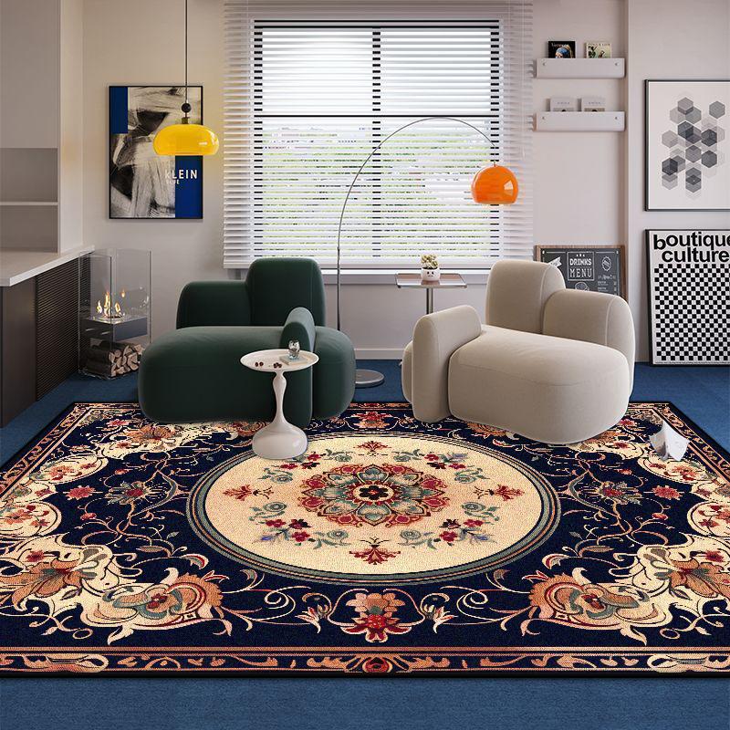 European Style Floral Design Living Room Rugs Room Decoration Aesthetic Cloakroom Luxury Carpet Soft Non-slip Sofa Table Mat