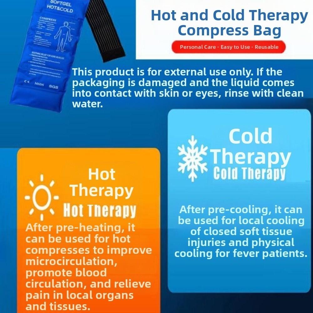 Soft Reusable Hot Cold Gel Pack Elastic Gel Ice Heat Pad Cold and Hot Wrist Ankle Gel Ice-Cold Pack Sports
