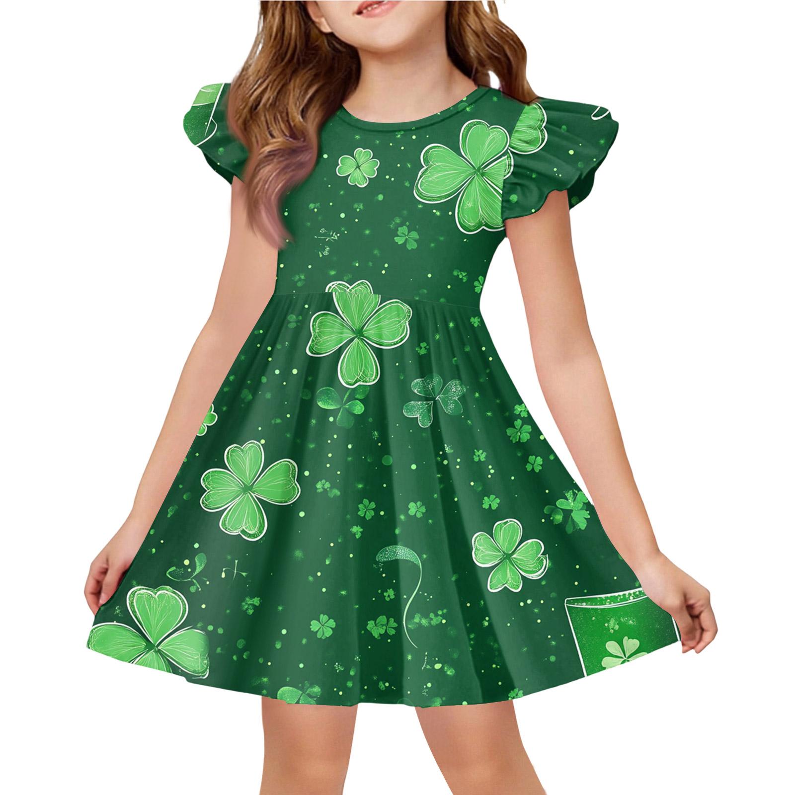 

Girls Summer Princess Dress - A-Line T-Shirt Dress St. Patrick s Day 160