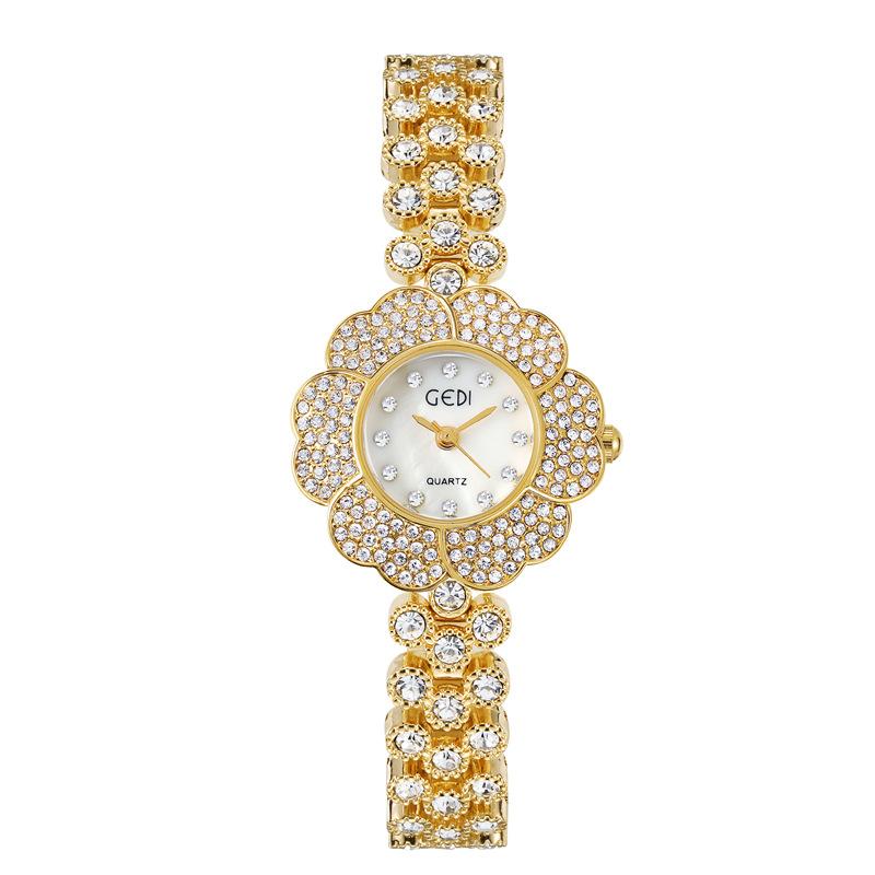 Light Luxury Gypsy Flower Women S Watch Fashion Niche Flower-Shaped Quartz Watch Women S Alloy Bracelet Watch
