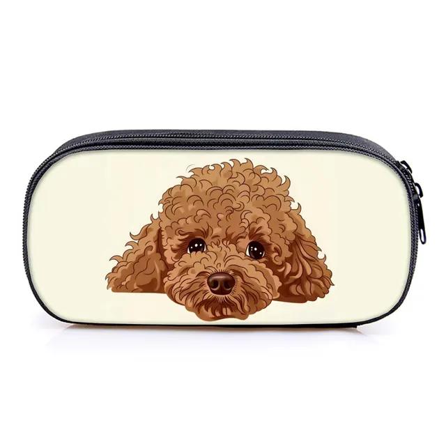 Hot Sales Dog Rottweiler Print Layered 3D Cartoon Fabric Pencil Case & Pen Bag Best Gift for Boys/Girls School & Office Use