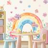Rainbow Flower Wall Sticker Removable Self Adhesive Home Decor for Bedroom Living Room Wall Background Decoration