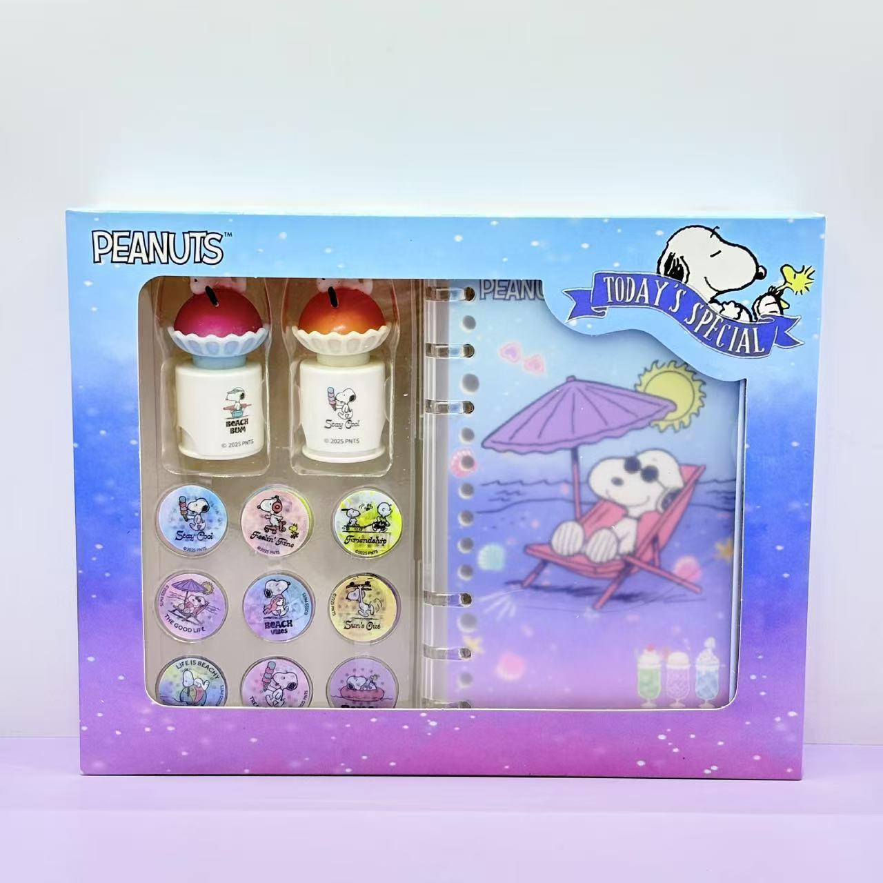 Snoopy Cartoon Diary & Stamp Sticker Set for Students