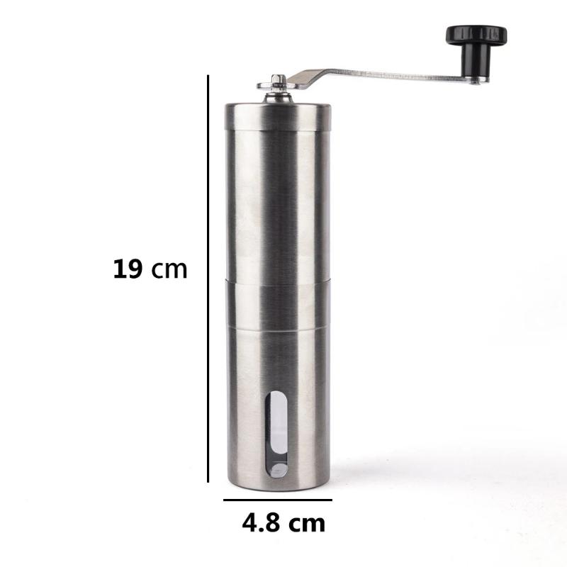 Manual Stainless Steel Coffee Grinder, Adjustable in Multiple Settings, with Handle, Small Portable Grinder, for Home Use