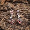 Retro Ethnic Style Red Zircon Earrings for Women, Elegant Earrings Accessories