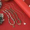 Salircon Set da 3 Pezzi Collana con Ciondolo Albero di Natale Babbo Natale per Donna Romantica Carina Catena in Metallo Clavicola Fibbia OT Gioielli per le Feste
