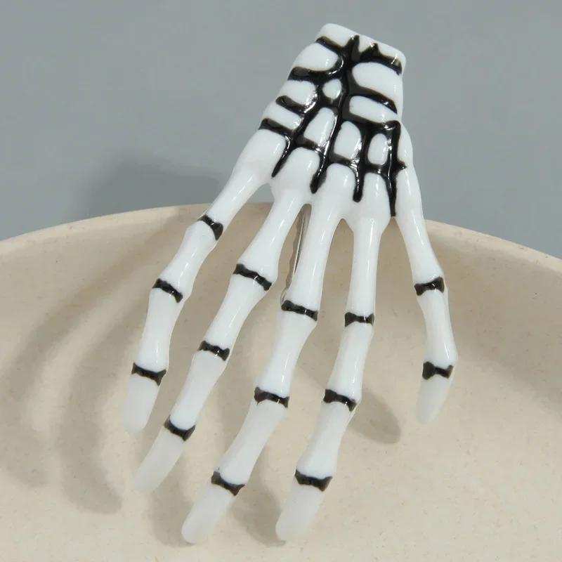 Halloween Skeleton Hands Bone Claw Hair Clip for Women Girls Accessories Plastic Metal Skull Horror Zombie Punk Rock Hairpins