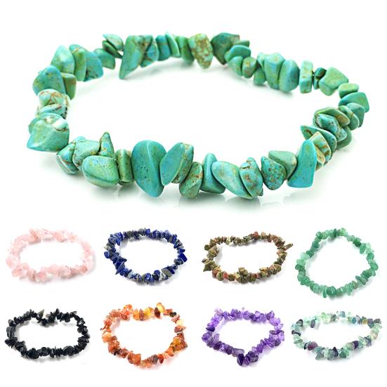 Irregular Shape Stone Bracelet All-match Natural Elastic Rope Women Bracelet Hand Decor
