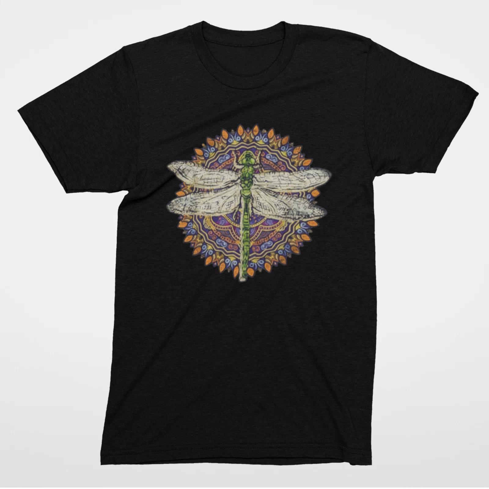 Psychedelic Dragonfly Shirt Mandala Vintage Boho Graphic Tee S
