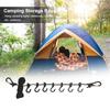 Camping Clothesline Non-slip Outdoor Clothespins Portable Travel Windproof Adjustable with 7 Hooks for Home Picnic Hiking