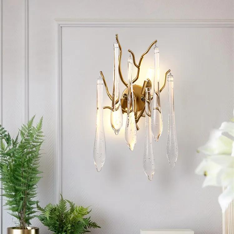 Nordic Luxury Chandelier With Colorful Crystal Branch Design Pendant Lamps Bedroom Restaurant Hotel Kitchen Decoration Lighting