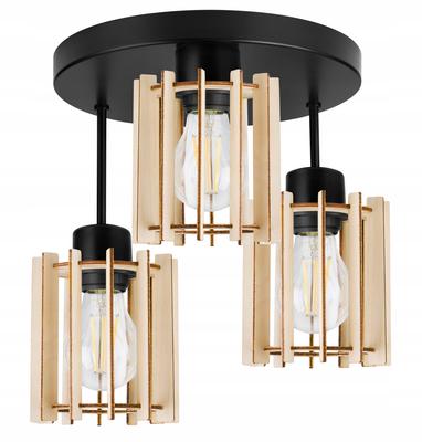 NOWOCZESNA DREWNIANA wisząca lampa sufitowa LED