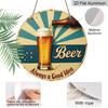 2D Flat 1pc, 8x8 In, Vintage "Beer Is Always a Good Idea" Aluminum Metal Wall Sign - Round Retro Plaque for Bars, for Man Caves, Restaurants