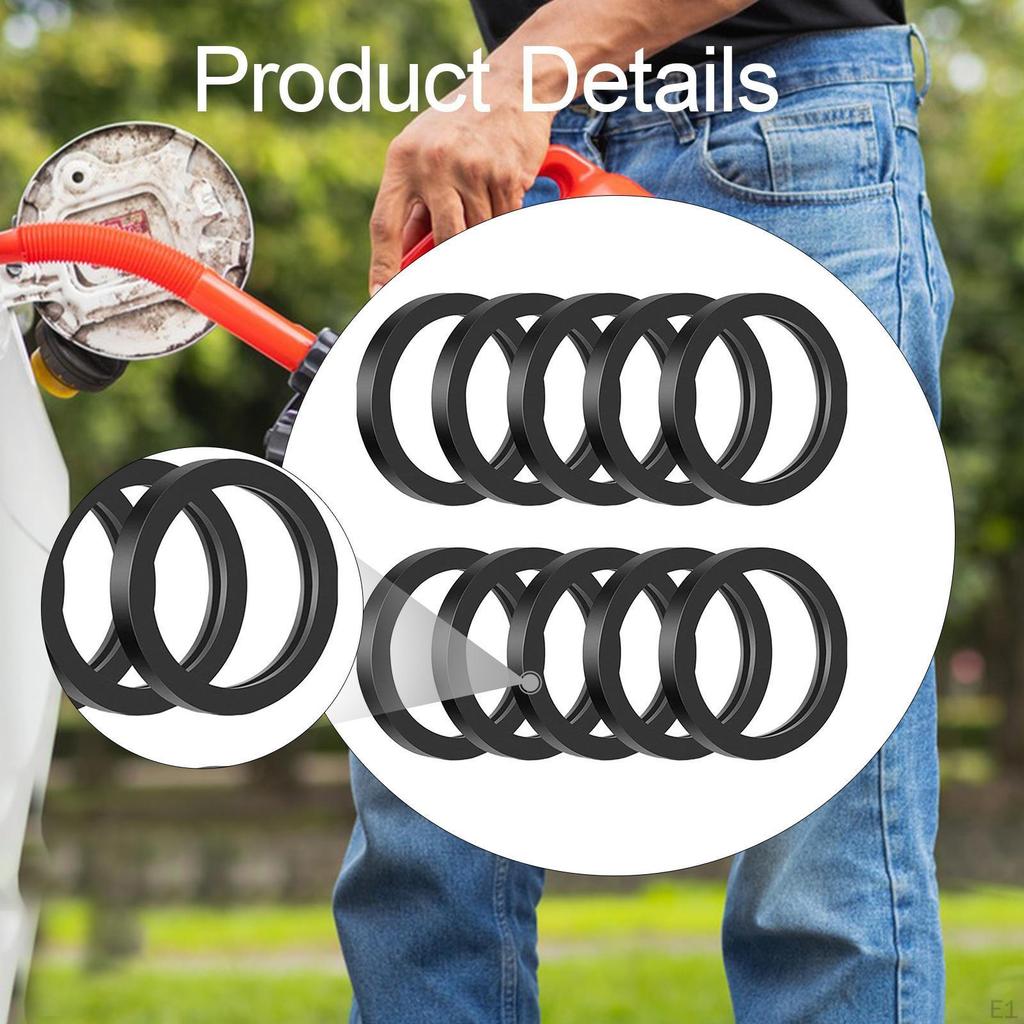 10x Gas Tank Spout Gasket Seals Nozzle Sealing Rings Easy To Replace Rubber Accessories