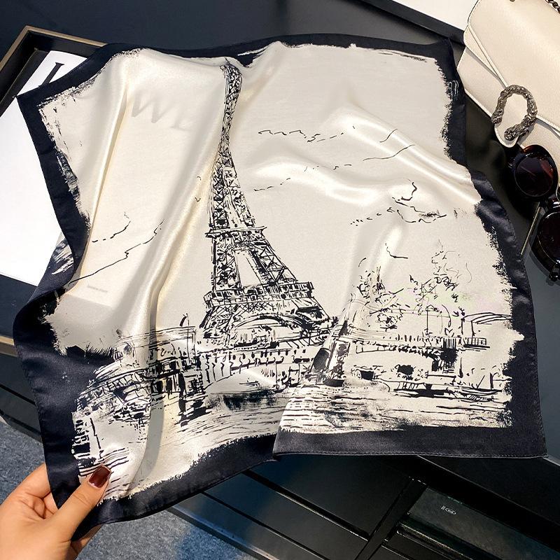 100% Natural Real Silk Scarf Women Mulberry High Quality Square Fashion Print Hair Neckerchief Shawl Wraps Hijab Bandana Scarves