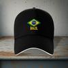 Brazil Flag Design Baseball Cap Polyester Adjustable Unisex Travel Casual Hat
