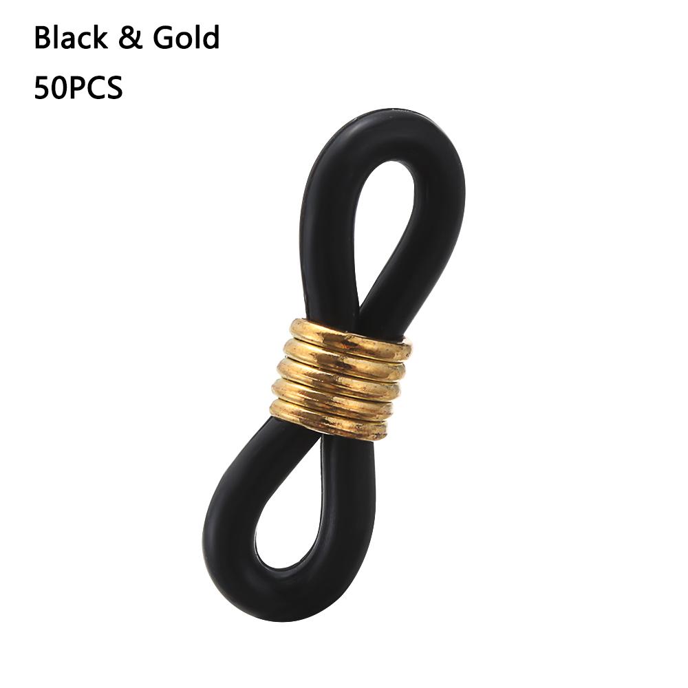 

50 PCs Adjustable Anti-Slip Eyeglass Chain Ends Retainer Rubber Glasses Ring Strap Spectacle End Connectors Eyewear Accessories
