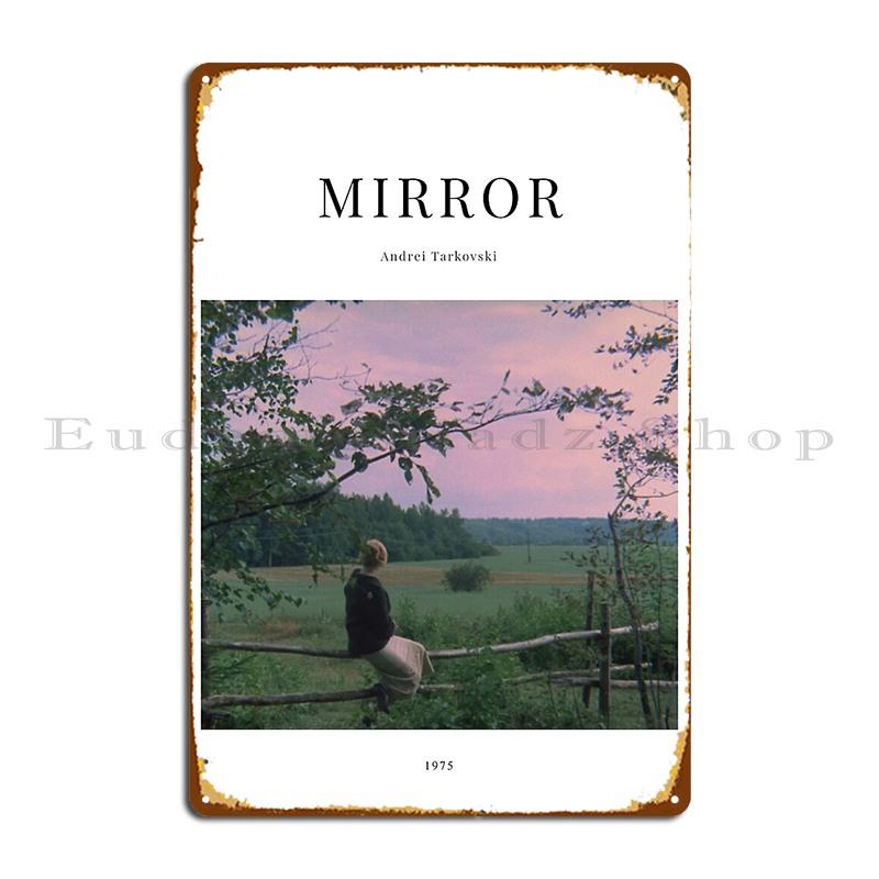 Зеркало Минималистичный Кинопостер Андрей Тарковский Металлическая Табличка Дизайнерская Пещера Гараж Бар Забавная Жестяная Вывеска Постер 20x30cm（7.8x11.8inch）