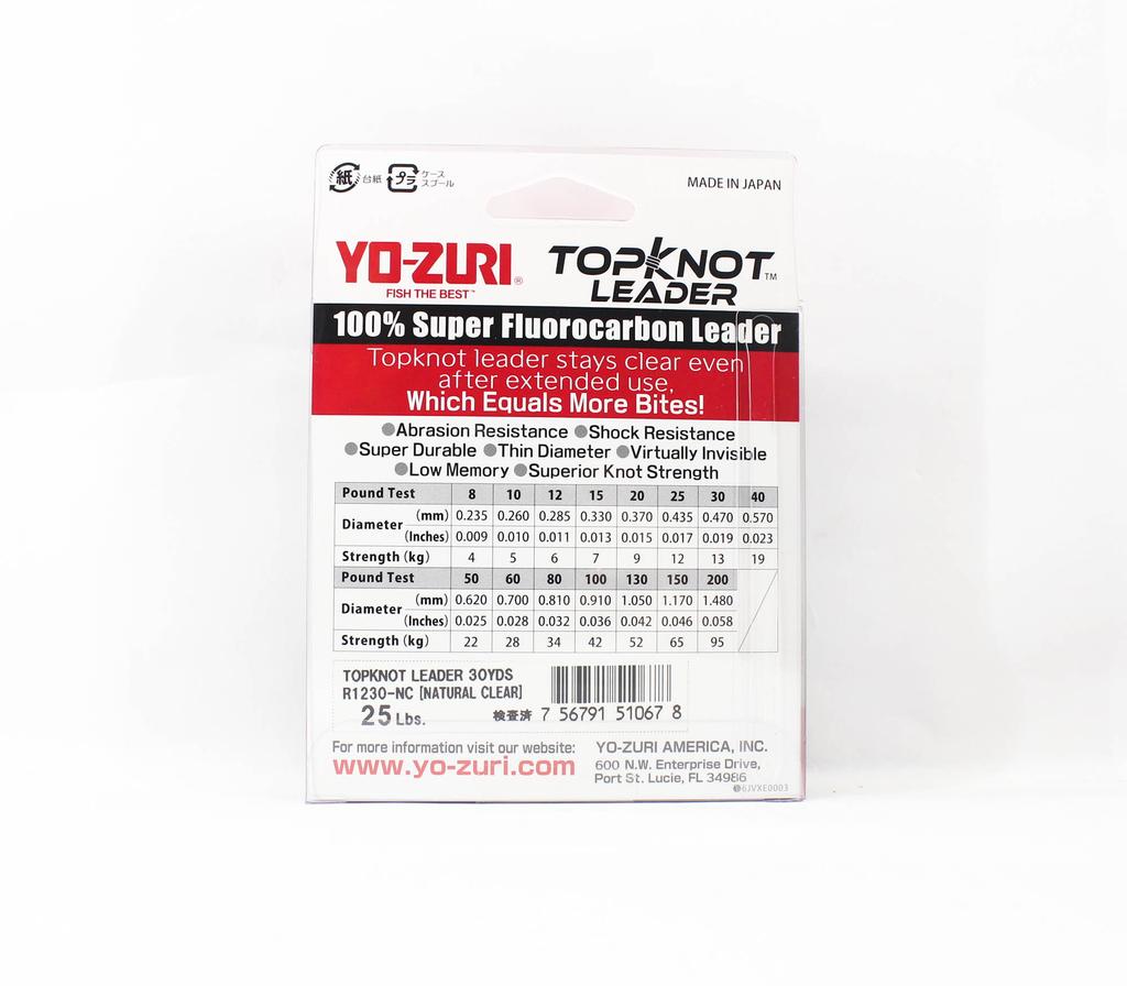 Yo Zuri Duel Topknot Vorfach Fluorkohlenwasserstoff 25lb 30yds 0,435mm R1230-NC (0678)