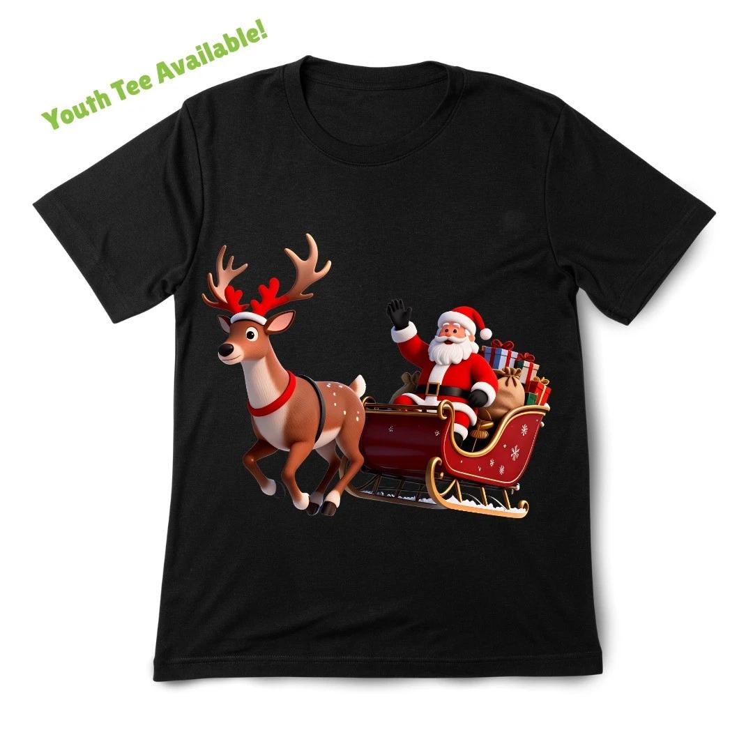 Santa Christmas Graphic Youth T-Shirt-Cotton Kids T-Shirt|Holiday Gatherings 140