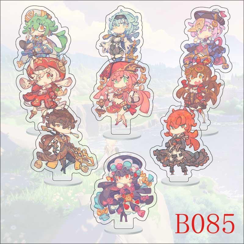 9Pcs/Set Acrylic Stand Model Wendi Tartaglia Hu Tao Yae Miko Raiden Shogun Figure Decoration Action Plate Toys