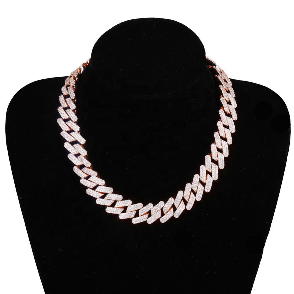 20mm Miami New Box Big Clasp Cuban Link Chain Gold Silver Necklace Iced Out Cubic Zirconia Bling Hip Hop for Men Jewelry Gifts