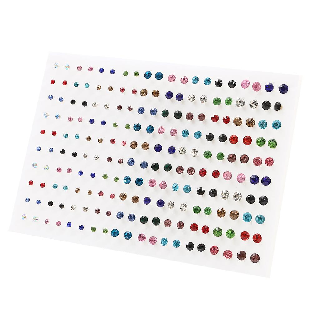 100Pairs Acrylic Crystal Heart Star Moon Small Stud Earrings Set For Women Girl Animal Flower Plastic Earring Trend Jewelry