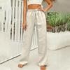 Pantaloni Casual da Donna alla Moda, Colorati, Vita Elastica, Cotone e Lino, Gamba Dritta Larga