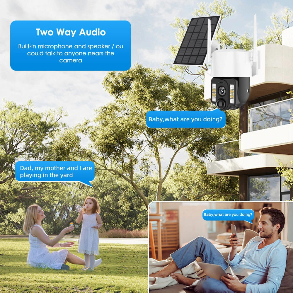 LS VISION Solar 4G SIM Card Smart Camera WiFi IP Outdoor Wireless Camara Waterproof CCTV Home Security Protection Built In Battery With Solar Panel